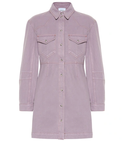 Nanushka Vilma Denim Shirt Dress In Purple ModeSens