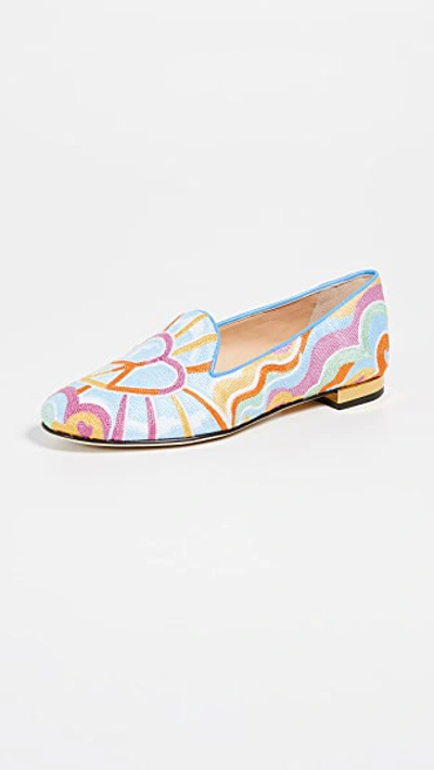 Charlotte Olympia Peace And Love Kitty Loafers In Multi