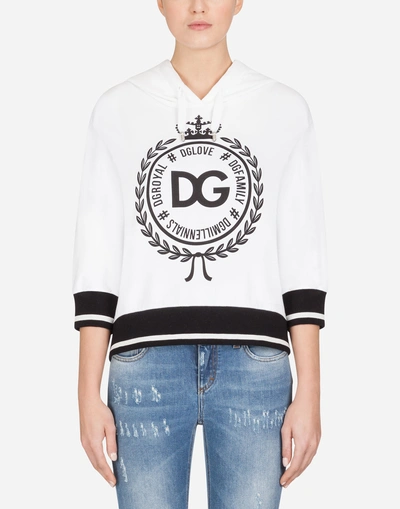Dolce & Gabbana Printed Cotton Sweatshirt In White