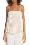 Vince Square-neck Pleated Camisole In Pale Alder