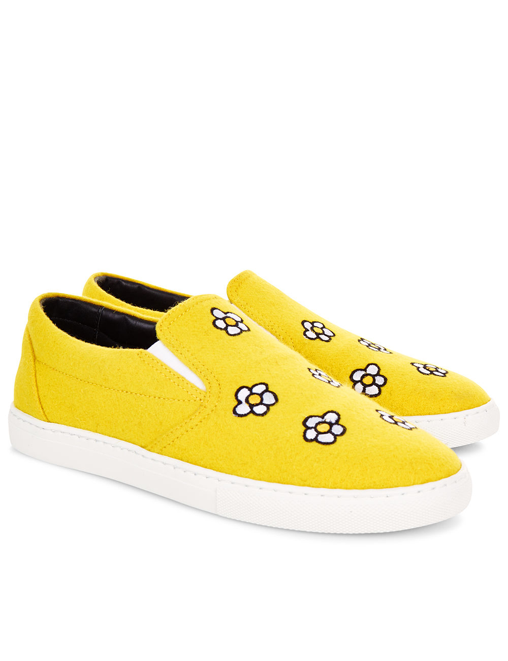 yellow slip on sneakers