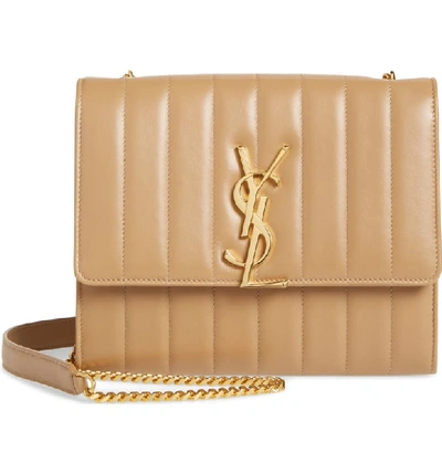 Saint Laurent Vicky Monogram Ysl North/south Quilted Leather Wallet On Chain In Peru
