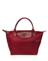 Longchamp Le Pliage Club Small Nylon Travel Bag In Garnet Red/nickel