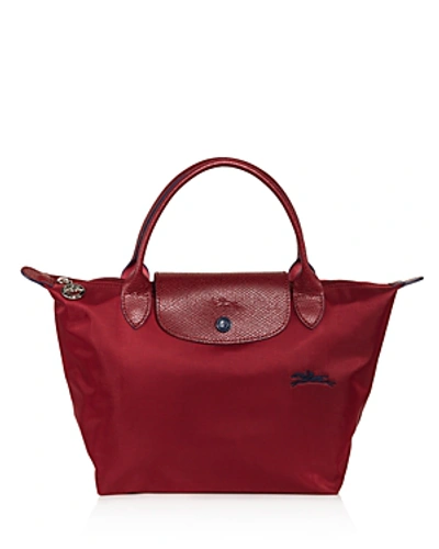 Longchamp Le Pliage Club Small Nylon Travel Bag In Garnet Red/nickel