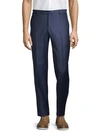 Zanella Men's Parker Wool Flat Front Trousers In Blue