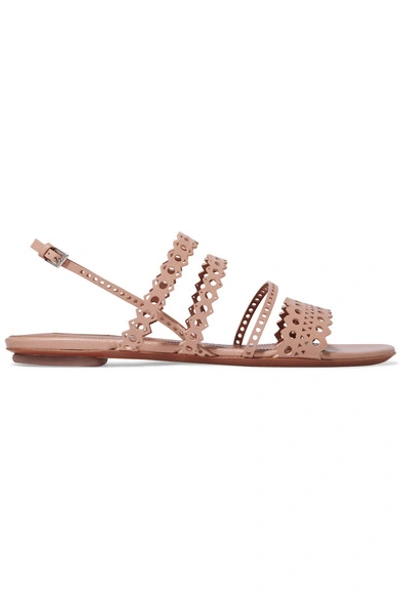 Alaïa Laser-cut Leather Slingback Sandals