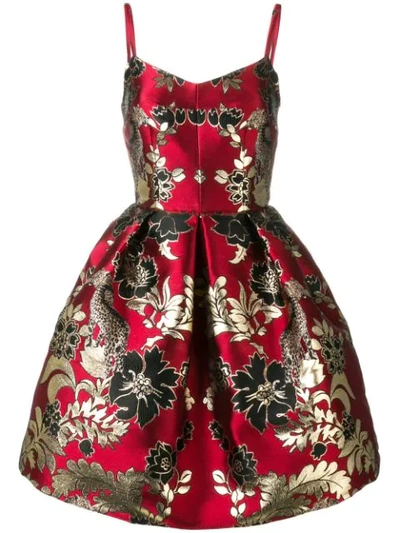 Dolce & Gabbana Floral And Leopard-brocade Mini Dress In Multi-colored