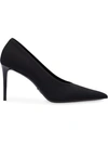 Prada Neoprene Point-toe Pumps In Black