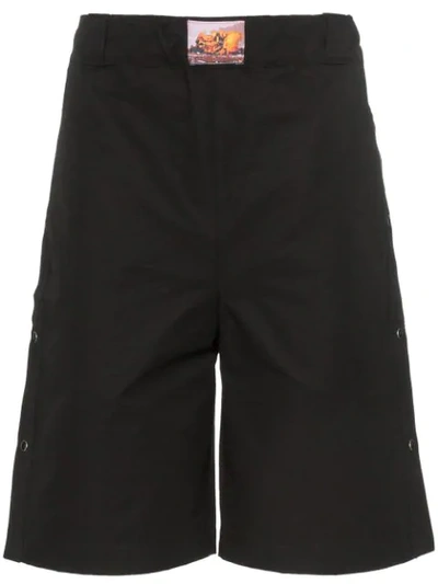 Boramy Viguier Side-fastening Cotton-twill Shorts In Black