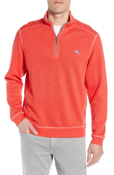 Tommy Bahama Tobago Bay Half Zip Pullover In Zanzibar Red
