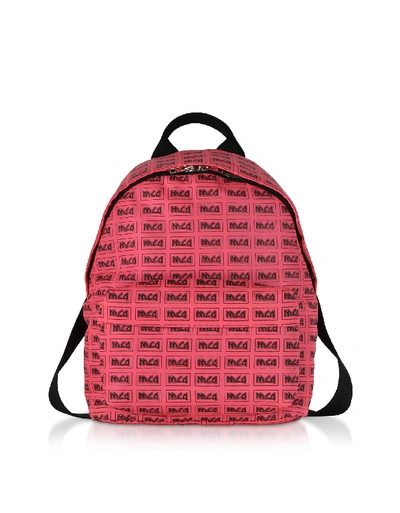 Mcq By Alexander Mcqueen Mcq Alexander Mcqueen Neon Pink Metal Repeat Logo Backpack