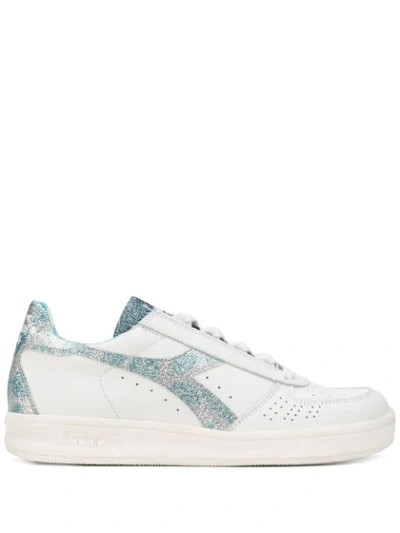 Diadora Glitter Panel Sneakers In White