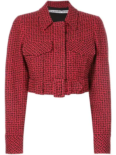 Alexander Wang Cropped-jacke Mit Gürtel In Red