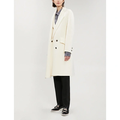 Jw Anderson Scarf-detail Wool-blend Coat In Ivory