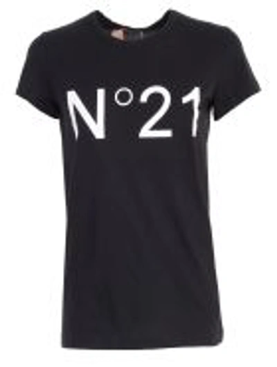 N°21 Logo Printed T-shirt In Black