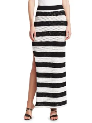 white knit maxi skirt