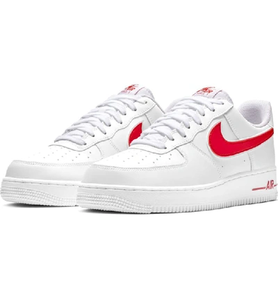 Nike Air Force 1 '07 3 Sneaker In White/ Gym Red