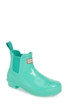 Hunter Original Gloss Waterproof Chelsea Boot In Ocean Swell
