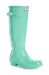 Hunter Original High Gloss Waterproof Boot In Ocean Swell