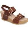 Mephisto Lissandra Platform Wedge Sandal In Chestnut Leather