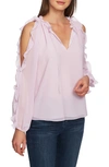 1.state Ruffle Cold Shoulder Top In Berry Charm