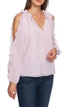 1.state Ruffled Cold-shoulder Top In Orchid Bud