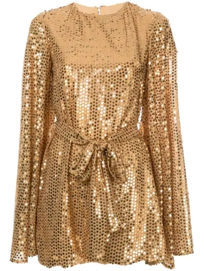 Caroline Constas Anya Sequined Mini Dress In Gold