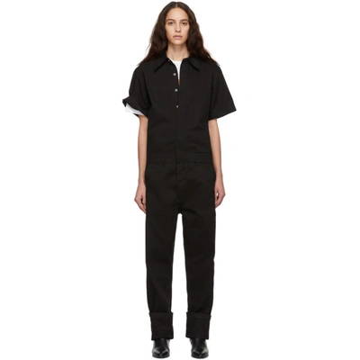 Calvin Klein Jeans Est.1978 Calvin Klein Jeans Est. 1978 Black Twill Coveralls In 099 Blk/pin