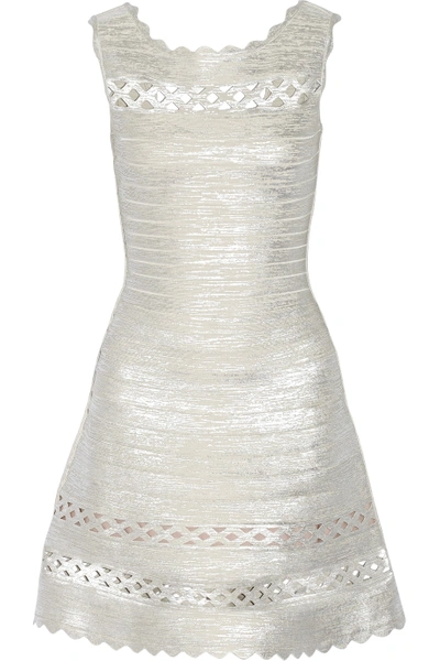Herve Leger Dominica Cutout Metallic Bandange Mini Dress | ModeSens