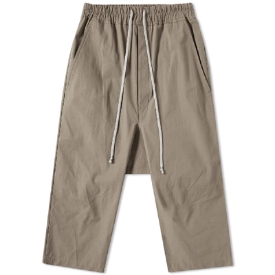 Rick Owens Drkshdw Drawstring Cropped Pant In Brown