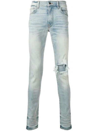 Amiri Bootcut Skinny Jeans In Blue