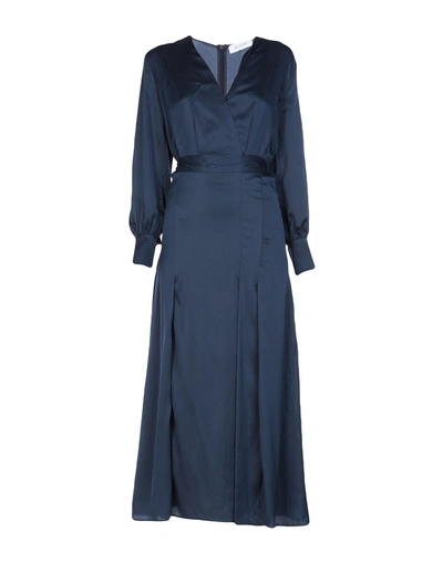 Aglini Long Dress In Dark Blue