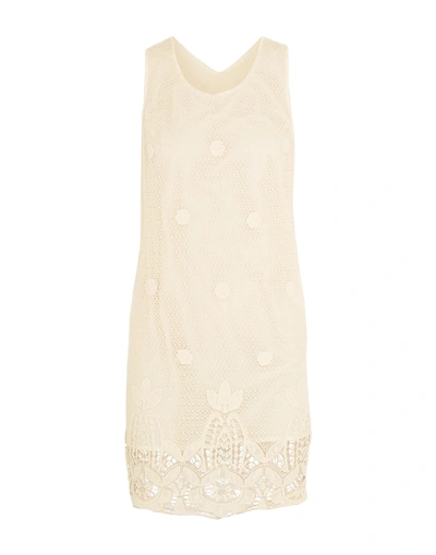 Maje Short Dress In Ivory