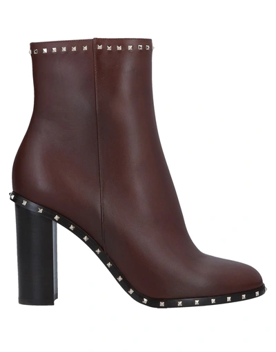 Valentino Garavani Ankle Boot In Cocoa