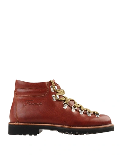 Fracap Ankle Boot In Brick Red