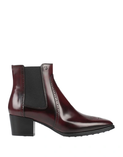 Tod's Ankle Boots In Red