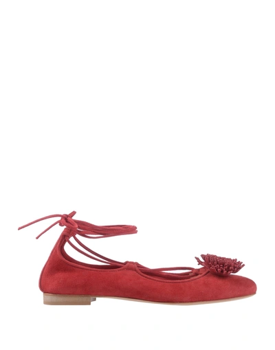 Anna F Ballet Flats In Red