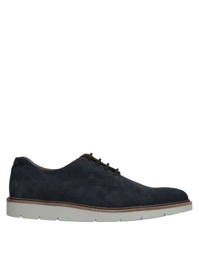 Hogan Lace-up Shoes In Slate Blue