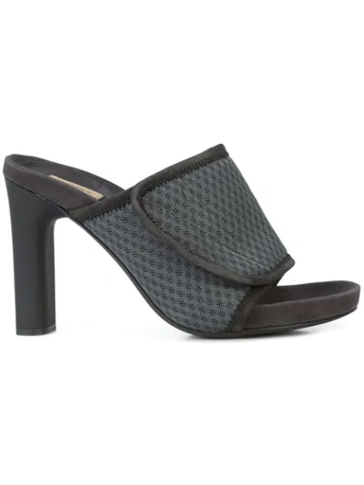 Yeezy Velcro Strap Mules In Grey
