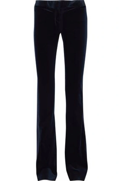 Roberto Cavalli Woman Cotton-blend Velvet Bootcut Pants Midnight Blue