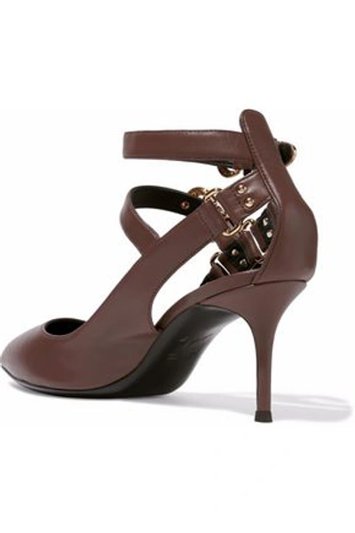 Giuseppe Zanotti Woman Lucrezia Buckled Cutout Leather Pumps Brown