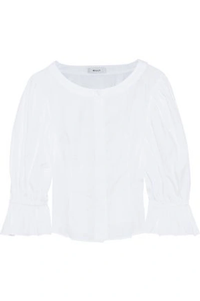 Milly Nickie Shirting Cotton Top In White