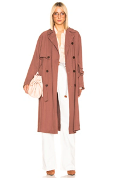 Acne Studios Olicia Twill Trench Coat In Dusty Pink