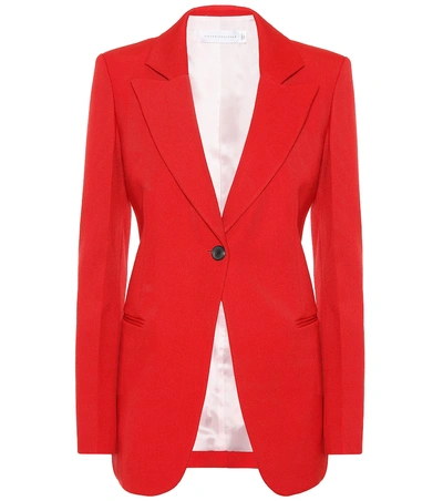 Victoria Beckham Single-breasted Wool Blazer In Red