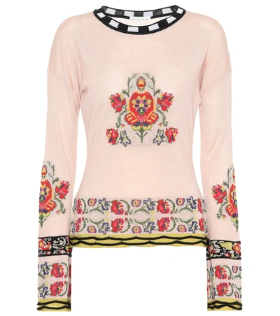 Etro Wool And Silk-blend Sweater In Pink