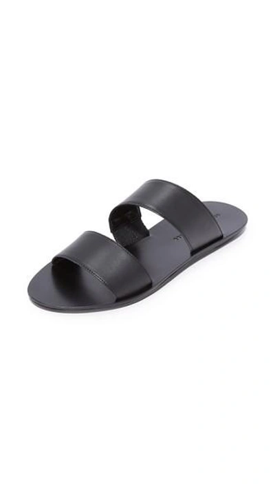 Loeffler Randall Clem Double Band Slide Sandals In Black