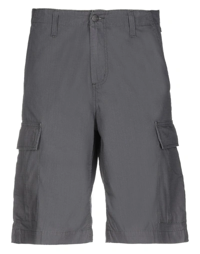 Carhartt Man Shorts & Bermuda Shorts Lead Size 26 Cotton In Grey