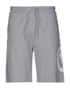 Bikkembergs Man Shorts & Bermuda Shorts Light Grey Size Xs Cotton, Elastane