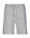Bikkembergs Man Shorts & Bermuda Shorts Light Grey Size S Cotton, Elastane