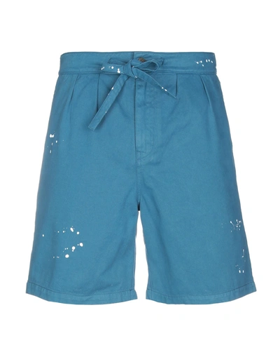 Paura Man Shorts & Bermuda Shorts Deep Teal Size Xs Cotton In Green
